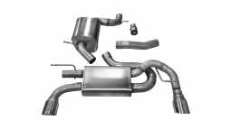 Corsa 14491 3.0 Inch Cat-Back Touring Dual Rear Exhaust 4.0 Inch Polished Tips 10-14 Volkswagen Golf