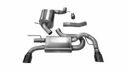 Corsa 14491BLK 3.0 Inch Cat-Back Touring Dual Rear Exhaust 4.0 Inch Black Tips 10-14 Volkswagen GTI 