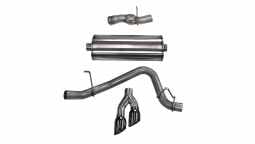 Corsa 14826BLK 3.0 Inch Cat-Back Sport Single Side Exit Exhaust 4.0 Inch Black Tips 15-Present Chevy