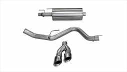 Corsa 14836 3.0 Inch Cat-Back Sport Single Side Exit Exhaust 4.0 Inch Polished Tips 15-Present Ford 