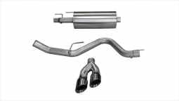 Corsa 14836BLK 3.0 Inch Cat-Back Sport Single Side Exit Exhaust 4.0 Inch Black Tips 15-Present Ford 