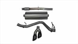 Corsa 14848BLK 3.0 Inch Cat-Back Touring Single Side Exit Exhaust 4.0 Inch Black Tips 14-Present Sil
