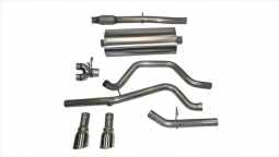 Corsa 14869 3.0 Inch Cat-Back Sport Dual Rear Exit Exhaust 4.0 Inch Polished Tips 14-Present Silvera