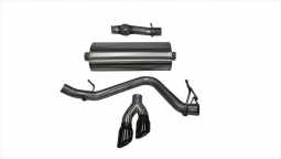 Corsa 14871BLK 3.0 Inch Cat-Back Sport Single Side Exit Exhaust 4.0 Inch Black Tips 14-Present Silve