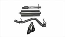 Corsa 14872BLK 3.0 Inch Cat-Back Sport Single Side Exit Exhaust 4.0 Inch Black Tips 14-Present Silve