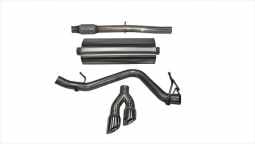 Corsa 14873 3.0 Inch Cat-Back Sport Single Side Exit Exhaust 4.0 Inch Polished Tips 14-Present Silve