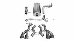 Corsa 14886 3.0 Inch Cat-Back Sport Dual Rear Exit Exhaust 4.5 Inch Polished Tips 12-14 Cadillac Esc
