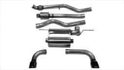 Corsa 14937BLK 3.0 Inch Cat-Back Touring Dual Rear Exit Exhaust 3.5 Inch Black Tips 12-18 BMW 335i F