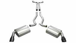 Corsa 14951BLK 2.5 Inch Cat-Back Plus X-Pipe Sport Exhaust Dual Rear Exit 4.0 Inch Black Tips 10-15 