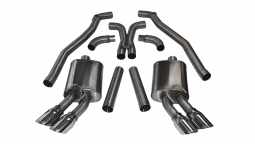 Corsa 14971 3.0 Inch Cat-Back Plus X-Pipe Sport Exhaust Dual Rear Exit 4.0 Inch Polished Tips 12-15 