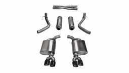 Corsa 14985BLK 2.5 Inch Cat-Back Xtreme Dual Rear Exit Exhaust 3.5 Inch Black Tips 15-16 Dodge Chall