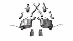 Corsa 14991 2.5 Inch Cat-Back Sport Dual Rear Exit Exhaust 4.5 Inch Polished Tips 11-Present Jeep Gr