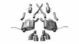 Corsa 14992 2.5 Inch Cat-Back Sport Dual Rear Exit Exhaust 4.0 Inch Polished Tips 14-Present Jeep Gr