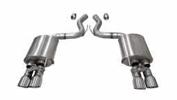 Corsa 21002 3.0 Inch Valved Axle-Back Sport Dual Exhaust Polished 4.0 Inch Tips 18-Present Mustang G