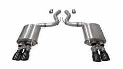 Corsa 21002BLK 3.0 Inch Valved Axle-Back Sport Dual Exhaust Black 4.0 Inch Tips 18-Present Mustang G