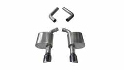 Corsa 21019BLK 4.5 Inch Axle-Back Dual Rear Exit 15-18 Charger 6.4L with Black Pro-Series Tips