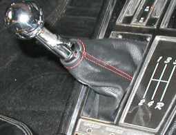 1968-1976 C3 Corvette Leather Shift Boot - Auto - Black W/Black Stitching