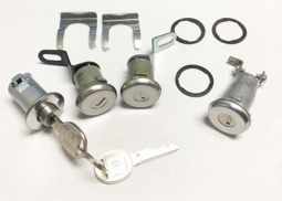 1974-1977 C3 Corvette Lock Set - Ignition, Doors, Compartment & Alarm W/Round GM Keys