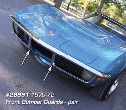 1970-1972 C3 Corvette Front Bumper Guards Pair