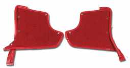 1965-1967 C2 Corvette Kick Panels W/Carpet - Red