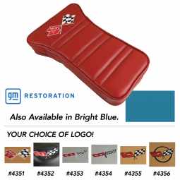 1969-1970 C3 Corvette Center Armrest With Embroidered C3 Cross Flags - Bright Blue