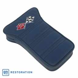 1971-1972 C3 Corvette Center Armrest With Embroidered C3 Cross Flags - Royal Blue