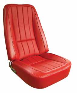 1968 C3 Corvette Mounted Seats Red Vinyl Second Design Without Headrest Bracket