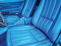 1968 C3 Corvette Mounted Seats Bright Blue Vinyl Second Design With Headrest Bracket