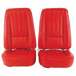 1968 C3 Corvette Mounted Seats Red 100% Leather Second Design With Headrest Bracket
