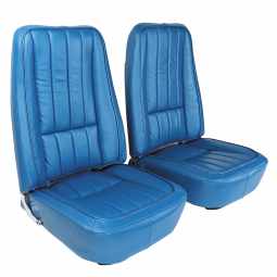 1969 C3 Corvette Mounted Seats Bright Blue 100% Leather With Headrest Bracket