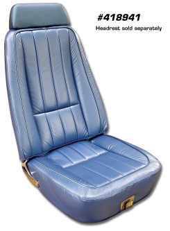 1969 C3 Corvette Mounted Seats Bright Blue 100% Leather Without Headrest Bracket