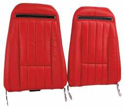 1970-1971 C3 Corvette Mounted Seats Red 100% Leather Without Shoulder Harness