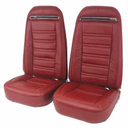1975 C3 Corvette Mounted Seats Oxblood Leather Vinyl With Shoulder Harness