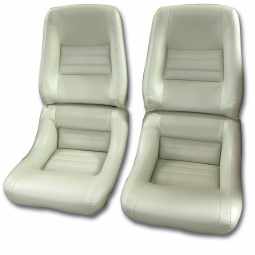 1979-1980 C3 Corvette Mounted "Leather-Like" Vinyl Seat Covers Oyster 4" Bolster