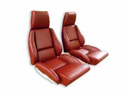 1984-1985 C4 Corvette Mounted Leather Seat Covers Red Standard