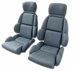 1990-1991 C4 Corvette Mounted Leather Seat Covers Blue Standard