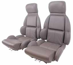 1990-1991 C4 Corvette Mounted Leather Seat Covers Gray Standard