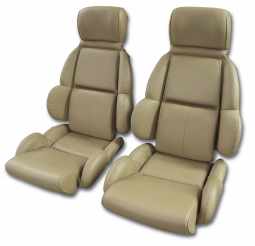 1992 C4 Corvette Mounted Leather Seat Covers Beige Standard
