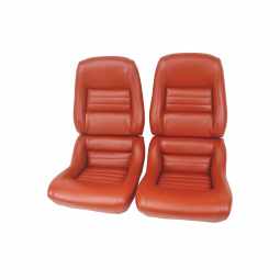 1981 C3 Corvette Mounted Leather Seat Covers Cinnabar 100%-Leather 2" Bolster