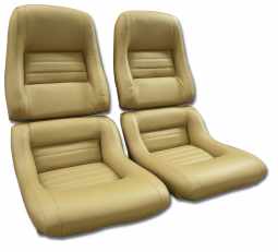 1981-1982 C3 Corvette Mounted Leather Seat Covers Camel 100%-Leather 2" Bolster