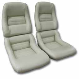 1979-1980 C3 Corvette Mounted Leather Seat Covers Oyster 100%-Leather 2" Bolster