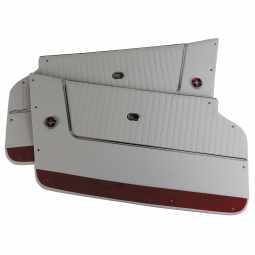 1964 C2 Corvette Door Panels Leather White W/Red Carpet - Conv - W/Trim