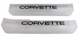 1984-1987 C4 Corvette Door Sill Guards W/Corvette Logo - Clear