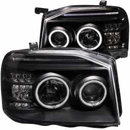 Anzo 111172 Projector Headlight Set w/Halo for 2001-2004 Nissan Frontier (Black)