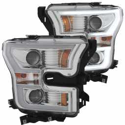 Anzo 111348 Chrome Projector Headlight Set for 2015-2016 Ford F-150