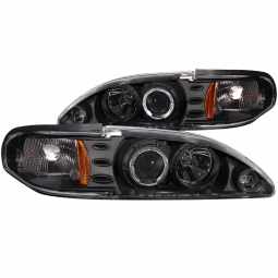 Anzo 121038 Projector Headlight Set w/Halo for 1994-1998 Ford Mustang