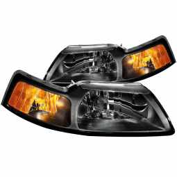 Anzo 121040 Crystal Headlight Set for 1999-2004 Ford Mustang