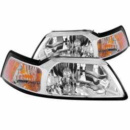 Anzo 121041 Crystal Headlight Set for 1999-2004 Ford Mustang