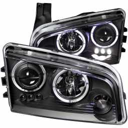 Anzo 121381 Projector Headlight Set w/Halo for 2006-2010 Dodge Charger