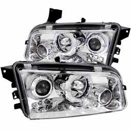 Anzo 121382 Projector Headlight Set w/Halo for 2006-2010 Dodge Charger